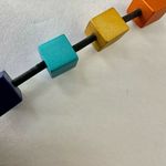 Colorful cubed necklace on cord Photo 8