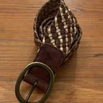 American Eagle  Brown Metallic Gold Braided Leather Belt Womens Size S / M Photo 10