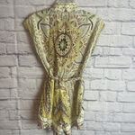 Stile Collection Women’s Earthy Boho Belted Linen Blend Romper Size Small Photo 4