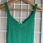 NWT Lovery Crocket Knit tank dress asymmetrical hem v neck thin straps green XS Photo 2