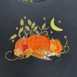 Womens Large 12/14 Fall‎ Pumpkin Halloween Embroidered Top Shirt Long Sleeve Photo 1