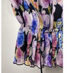 Ganni  Pleated Floral Georgette Blouse Women's 34 US 2 Sleeveless V-Neck Boho Photo 2