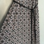 Soma Geo Print Sleeveless Maxi Dress Tassel Tie Rayon Slits Loungewear Resort White Size M Photo 3