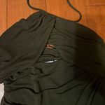 ZARA Women’s medium Dark Green Cut Out Draped Halter Dress Photo 6