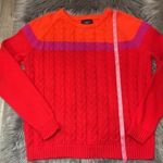 Lands' End Lands’ End Drifter cotton cable color block sweater XL 18 Photo 4