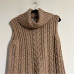 525 America  Cable Knit Turtleneck Sleeveless Sweater Vest Brown Size Medium Photo 2