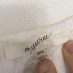 Mystree  white lace vintage looking shoulder sleeve midi dress lightweight medium Photo 4