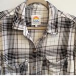 C&C California  Womens Plaid Knit Stretch Button Up Shirt Long Sleeve Size L Photo 1
