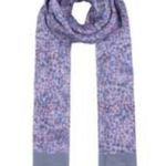 Rebecca Minkoff NWOT  Lavender Delicate Blossom fringe Long Scarf Photo 2