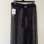 Forever 21 Womens Black Mesh Swim Cover Up Pants Wide Leg Size Medium Photo 7