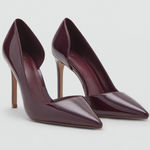 Mango Burgundy ASYMMETRICAL PATENT LEATHER COURT SHOES Photo 0