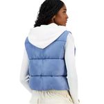 Madden Girl Hoodie Puffer Vest Rustic Blue NWT Juniors XL / Women’s L Photo 1
