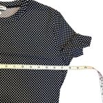 St. John Navy Blue Polka Dot Short Sleeve Stretch Women's Top T Shirt MEDIUM Photo 4