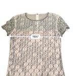 Elie Tahari  Beaded Fringe Dress Women's Size 10 Short Sleeve Sheer Overlay Photo 9