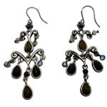 Vintage Chandelier Earrings Silver Tone Green Blue‎ Dangle Drop Women's Jewelry Photo 5