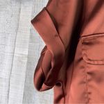 Rachel Zoe  Medium Cropped Hi-Lo Button Front Satin Top W/Chest Pockets Photo 4