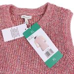 Ella Moss  Junior XL Sweater Vest Coral Flames Pink Multi Sleeveless NWT Photo 3