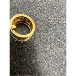 Luxury Gold Plating Stainless Steel Ring Faux Diamond Three Photo 7