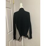 barney's new york Leroy & Perry  Wool Blend Open Front Black Striped Duster M Photo 2