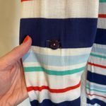 Splendid White Multicolor Striped Multi Fabric Long Sleeve Roll Tab Top Size S Photo 6