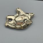 Vtg Cougar Panther Head Hecho en Mexico Mixed Metal Brooch Pendant 3.5" 1990s Size 0 Photo 7