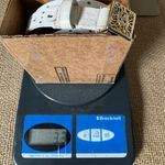 Anne Klein White Laser Cut Leather Belt Lrg Photo 2