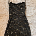Lucy in the Sky Backless Mini Black Dress Sparkly Photo 0