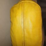 B Makowsky Yellow Leather Tote Bag With Animal Print Lining & Dual Handles Zippe Photo 14