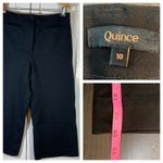 Quince  Black Ultra Stretch Ponte Cropped Wide Leg Pants Size 10 Minimalist Basic Photo 1