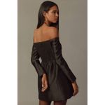 Hutch  Long Sleeve Off-The-Shoulder Mini Dress Black Size 10 New Photo 2