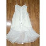 Marchesa Notte High Low Tea Length Gown in a metallic Ivory size 10 /M Photo 3