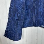 Frame  Blue Snake Print Silk Button Down Blouse Photo 5
