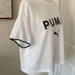 Puma White Short Sleeve Flowy Athletic Top Photo 2