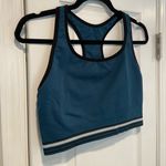 Members Mark Size XXL Teal Blue Black Ribbed Seamless Open Racerback Sports Bra Photo 2