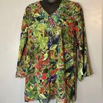 Mix Nouveau green tropical sheer coverup/tunic Size XL Photo 0