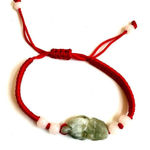 Frog Carving Jadeite Bead red cord Bracelet Photo 0