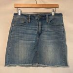 J.Crew Mercantile Denim Mini Skirt Womens Size 8 Raw Hem Cowgirl Rodeo Country Photo 0