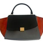 CELINE 2WAYHand Bag Trapeze Shoulder bag Gray x Black x Orange Photo 0