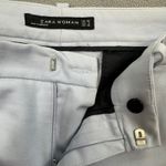 Zara Woman Dress Pants 8 32x27 Light Blue Mid Rise Button Career Business Casual Size 6 Photo 2