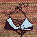 PINK - Victoria's Secret VS PINK MAROON STRAPPY RUCHED BIKINI TOP Photo 3