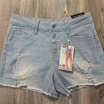 Ymi  Light Blue High Waist Distressed Shorts Photo 5