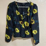 The Kooples Dark Sunflower Silk-Blend Blouse Top Size 1 / Small NEW Photo 1