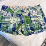 Arizona Jeans Shorts Patch Polka Dot Plaid Womens 3 Cotton Arizona Jean Company Green Blue Photo 5