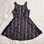 Speechless Navy Blue Lace Fit & Flare Office Siren Party Skater Overlay L NWT Photo 0