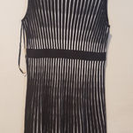 Calvin Klein Black and White Striped Mini Dress Photo 0