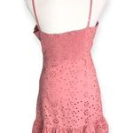 Sunday Mi Amor Rose Pink Eyelet Adjustable Straps Mini Dress Size M Photo 2