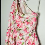 BRONX & BANCO Layla Pink Bow Back One Shoulder Silk Mini Dress Size Medium Photo 6