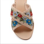 Raye Beige & Colorful Embroidered Floral Slide Sandals Photo 5