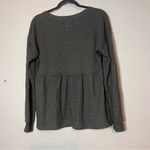 Knox Rose Waffle Knit Peplum Top Long Sleeve Charcoal Gray Size Medium Photo 4