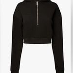 We Wore What  Black Half Zip Cropped Hoodie S NWT Photo 0